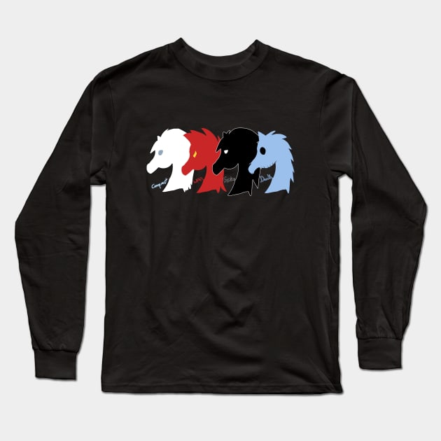 Horsemn Horses Emblem (custom) - Famine (backside) Long Sleeve T-Shirt by VixenwithStripes